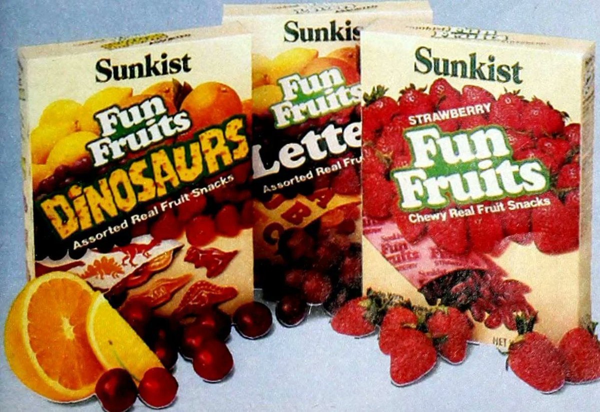 Discontinued Foods! on Twitter "Sunkist Fun Fruits (circa 1985circa 1990) One the major