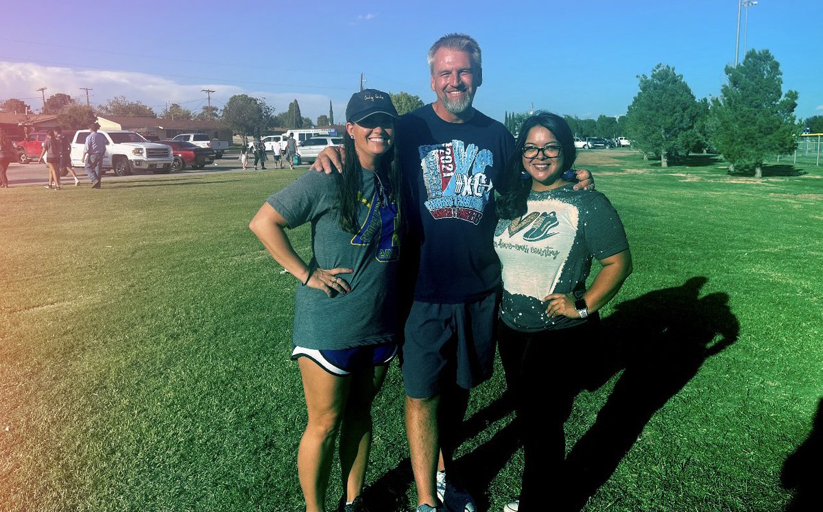 CoachPahl's tweet photo. In 2001 Crane High School made their debut with the softball program. Jennifer and I played outfield and Scott Robinson was our coach. 21 years later we end up at the same cross country meet so of course we have to take a picture! #wewerethefirst @CraneHighSchool https://t.co/geFyLQGWOa