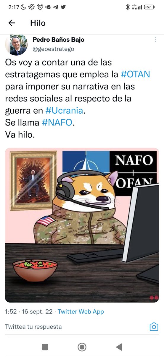 Cosa curiosa que pasó esta noche 

Con 10 minutos de diferencia diferentes cuenta con "simpatía" a Putin publican casi los mismos contenido sobre #NAFO en diferentes idiomas 

¿Casualidad ?
