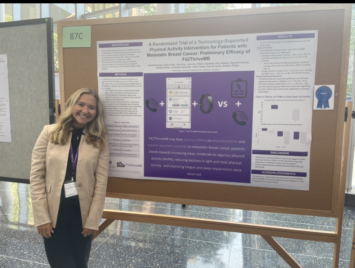 <a href="/JStarikovsky/">Julia Starikovsky</a> presented her poster, "A Randomized Trial of a Technology-Supported Physical Activity Intervention for Patients with Metastatic Breast Cancer: Preliminary Efficacy of Fit2ThriveMB" <a href="/NUFeinbergMed/">Northwestern Feinberg School of Medicine</a> Research Day 🧠
