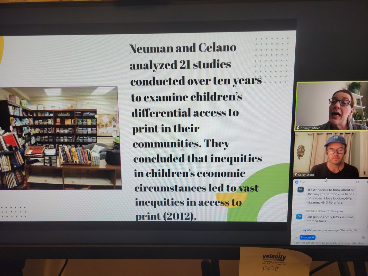 CesMedia's tweet photo. My happy place @bookelicious webinar @colbysharp @donalynbooks https://t.co/K86oCFb6zC