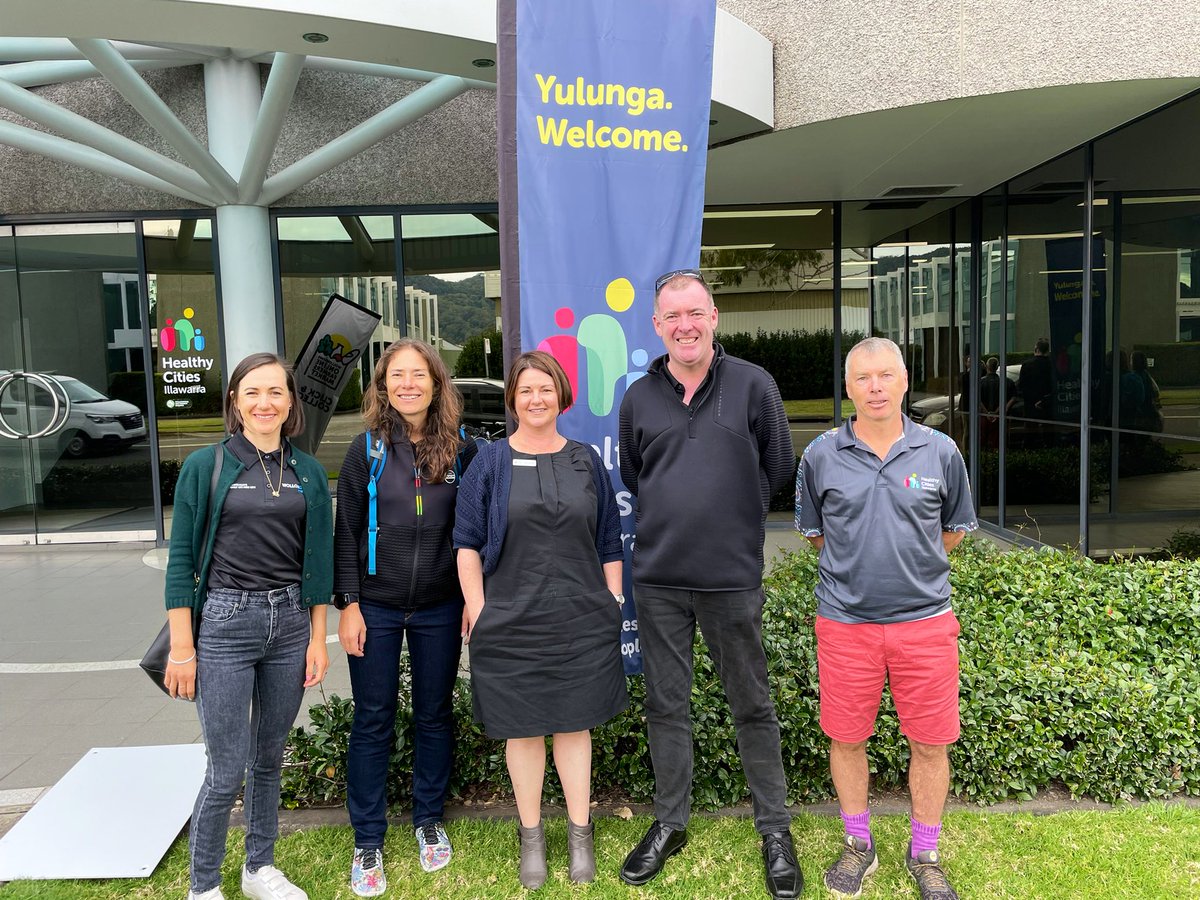 cycling's tweet photo. The @UCI_cycling #CyclingforAll team meets UCI Bike City Wollongong’s community partners!

@Healthy_Cities work to create healthy environments and enable healthy choices for the local community. Mark September 26th in your calendars for the launch of their new cycling campaign! https://t.co/oVfTcNcjwC