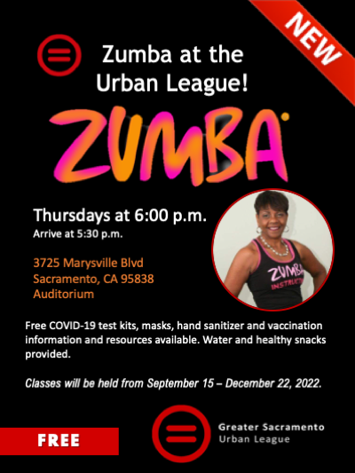Join us every Thursday for Zumba Classes at the Greater Sacramento Urban League. This class is FREE and open to the community. Classes will be held Sept 15th-Dec 22nd (or unless otherwise notified). Bring a towel and a friend. @Dwayne_Crenshaw  <a href="/t_m_williams/">Troy Malcolm</a>