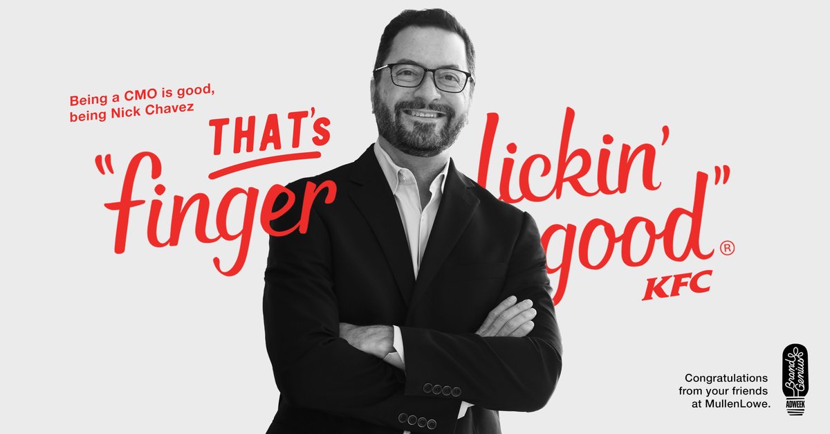 Huge congratulations to @nchav123 for being singled out as one of the most groundbreaking, dynamic and results-oriented brand builders in this year’s @Adweek Brand Genius Award.👏🍗🥳