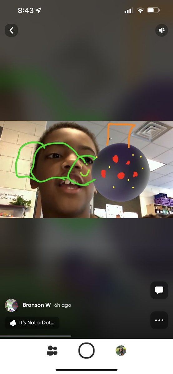mrsjones72812's tweet photo. It’s NOT a dot… look how these first graders @ChrisYungES turned one black dot on @MicrosoftFlip into something! #dotday @peterhreynolds @FablePaul @PWCSNews #pwcitc #thinkitflipit https://t.co/f4sIJh6QvO