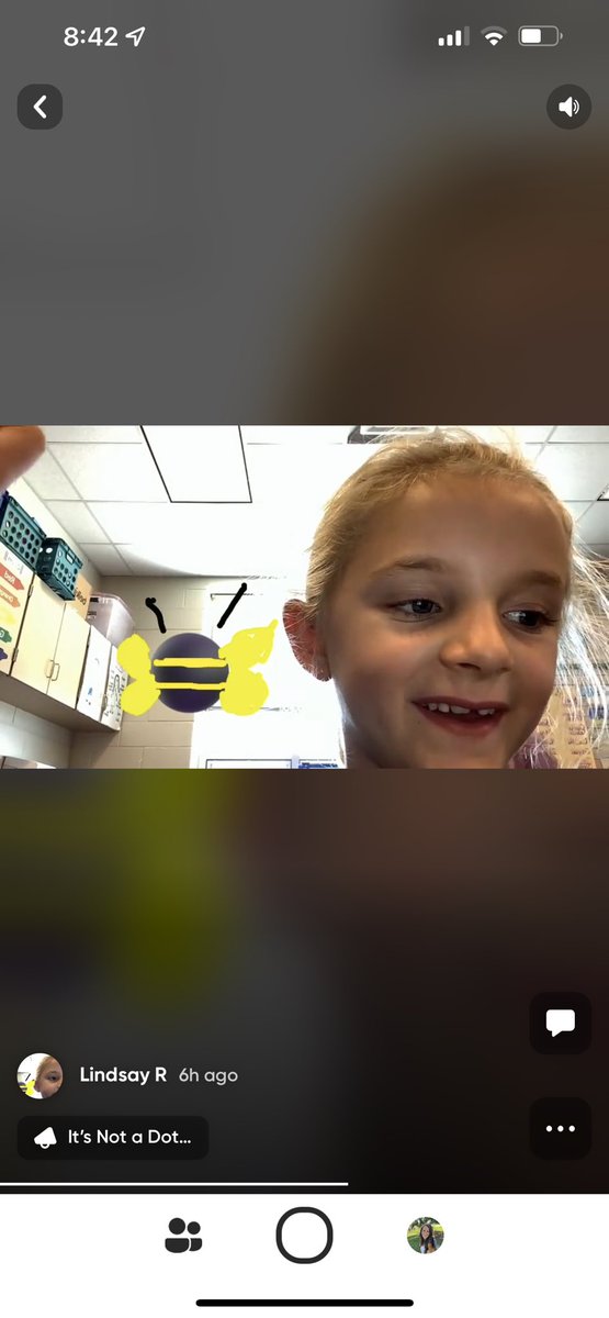mrsjones72812's tweet photo. It’s NOT a dot… look how these first graders @ChrisYungES turned one black dot on @MicrosoftFlip into something! #dotday @peterhreynolds @FablePaul @PWCSNews #pwcitc #thinkitflipit https://t.co/f4sIJh6QvO