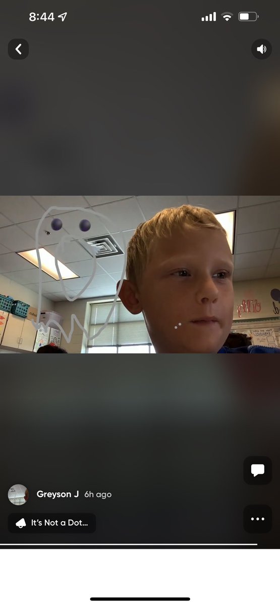 mrsjones72812's tweet photo. It’s NOT a dot… look how these first graders @ChrisYungES turned one black dot on @MicrosoftFlip into something! #dotday @peterhreynolds @FablePaul @PWCSNews #pwcitc #thinkitflipit https://t.co/f4sIJh6QvO