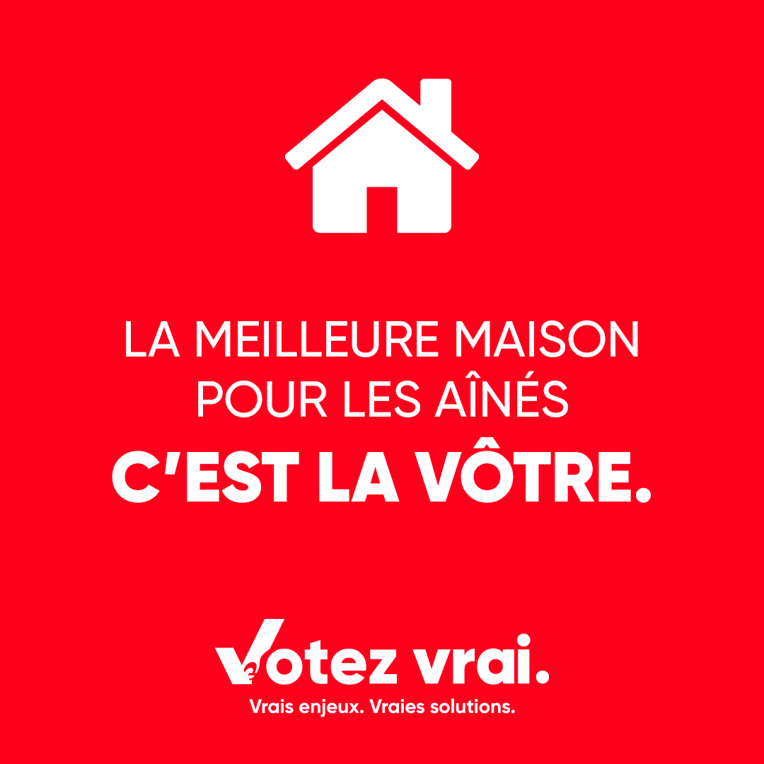 La meilleure maison pour les aînés, c’est la vôtre. Celle que vous habitez et dans laquelle vous désirez rester. 

Ce qu’on souhaite au <a href="/LiberalQuebec/">Parti libéral du Québec</a>, c’est que vous, les aînés, vous puissiez rester chez vous le plus longtemps possible.

<a href="/DomAnglade/">Dominique Anglade</a> #FaceÀFaceTVA #plq