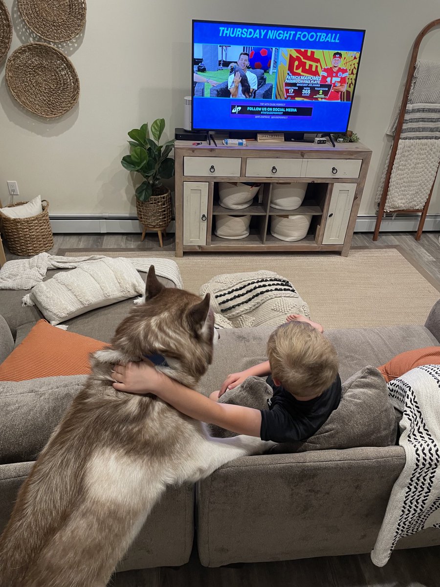 Ken Baker (@kbakerbx) on Twitter photo <a href="/DudePerfect/">Dude Perfect</a> Cade (your biggest fan) & Luke (the Dog) are enjoying the broadcast together. #TNFDUDEPERFECT <a href="/DudePerfect/">Dude Perfect</a> Cade (your biggest fan) & Luke (the Dog) are enjoying the broadcast together. #TNFDUDEPERFECT