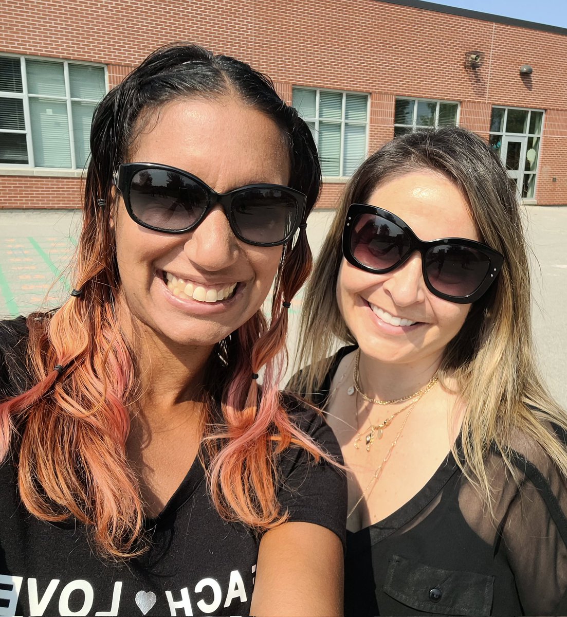 MmeAlbert's tweet image. What's better than one happy Mme?! Why two of course! @carrierallo and I were all smiles watching our classes interact for their first petits amis/grands amis activity! #lesloups @louisearbourfi