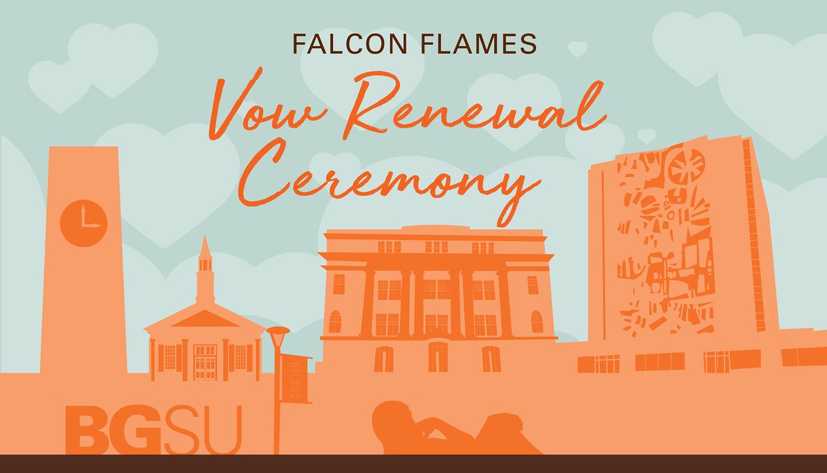 bgsu's tweet photo. Are you a #FalconFlame?🔥 Join us this Saturday, 9/17, at 11 a.m. for a special vow renewal ceremony.💍 The ceremony will be held on the lawn at Prout Chapel and although registration for the event is closed, we would still love to see you in attendance! https://t.co/wRCWSyBh3f https://t.co/stlGebZydv