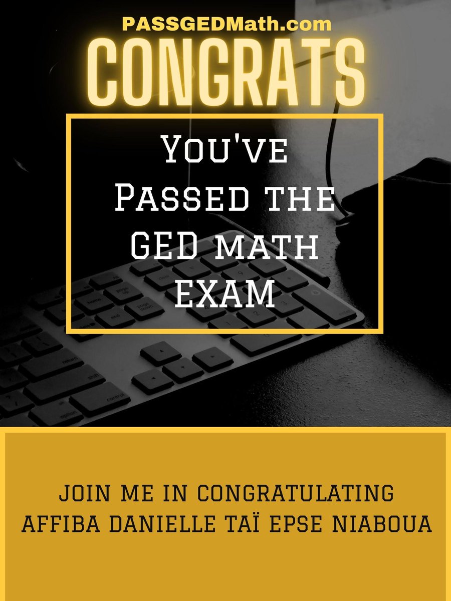 ged_pass's tweet image. #AnotherSuccess Please help me congratulate #DanielleAffibaRais
 on passing her @GEDTesting Math exam. #GEDMathMonday #GEDMathHelp #GEDMathIn30Days  #131 THANKS for TRUSTING  Pass GED Math in 30 days @ged_pass