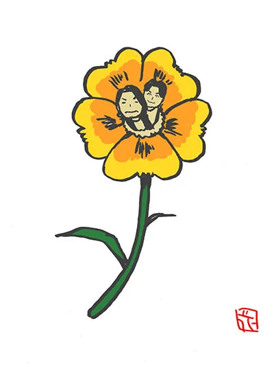 お花から見取り図。#お花ヒーローズ #花 #flower #TLを花でいっぱいにしよう #見取り図  #ファンアート #芸人 #イラスト 