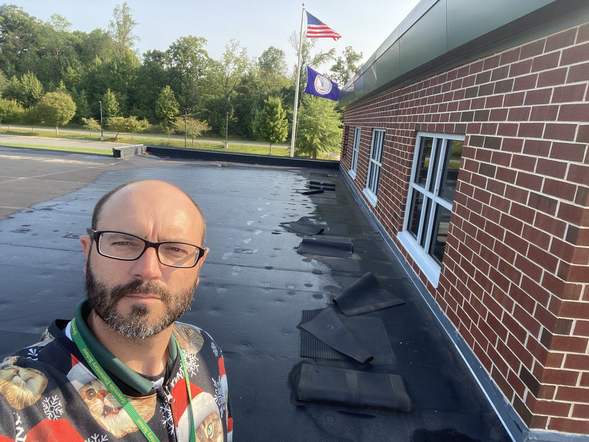 Just hanging out on the roof <a href="/GreenvilleES/">Greenville ES</a> in a cat onesie. Hope you had a great day too! #GreenvilleES