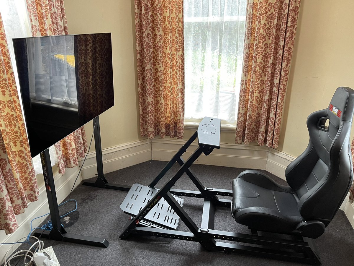 Huge thanks to <a href="/nextlvlracing/">Next Level Racing</a> for getting me a GTTrack. Finally have a permanent setup. Using an LG C1 48” as the monitor. Surprisingly easy to put together (usually I’m terrible at this stuff!!). Thanks again guys!!