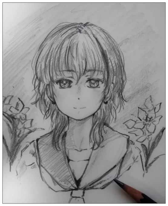というわけで企画1つ目
サイトさんとこの夏織サン描きました

サイトさんアナログなんでこちらもアナログにしてみました

トンボのデッサン用鉛筆 highest quality MONOR(4B)使用
画材が画材なんでデッサンぽくぼかし使ってます

描かせて頂きありがとうございました

#うちの子描き合いませんか https://t.co/Vcn0Lj7aBj 