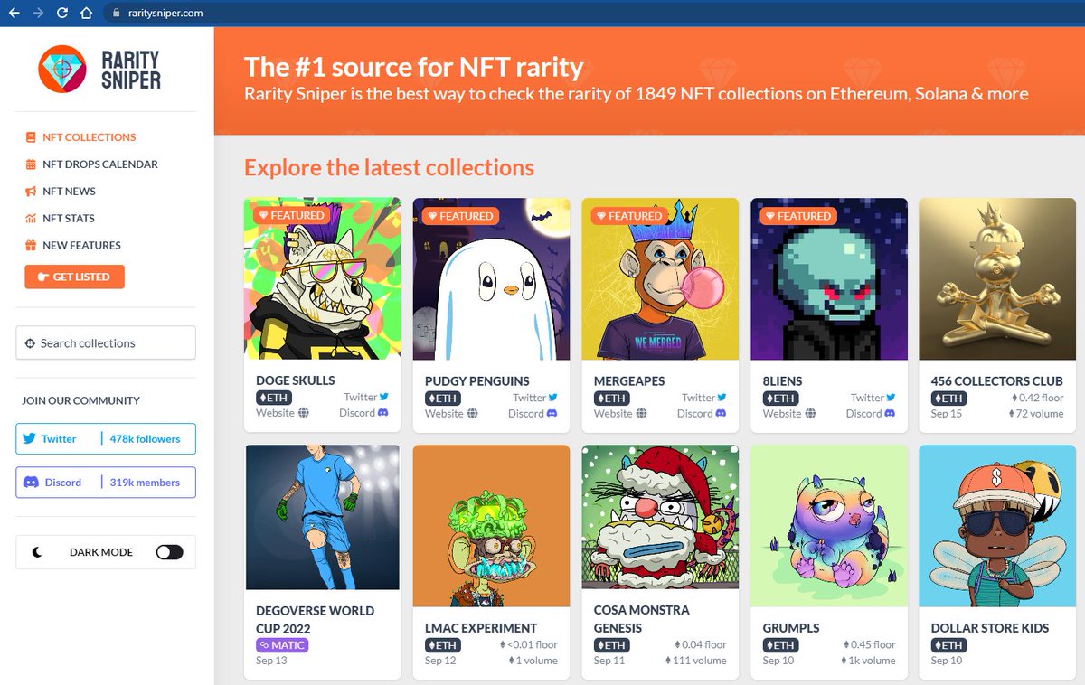 We would like to announce our new partnership with Rarity Sniper.

During the next few days we are being promoted by Rarity Sniper as NFT number 1 on their main page, and after SOLD OUT we will have the ranking of NFTs DogeSkulls on @RaritySniperNFT.

#NFT #NFTcollections #ETH