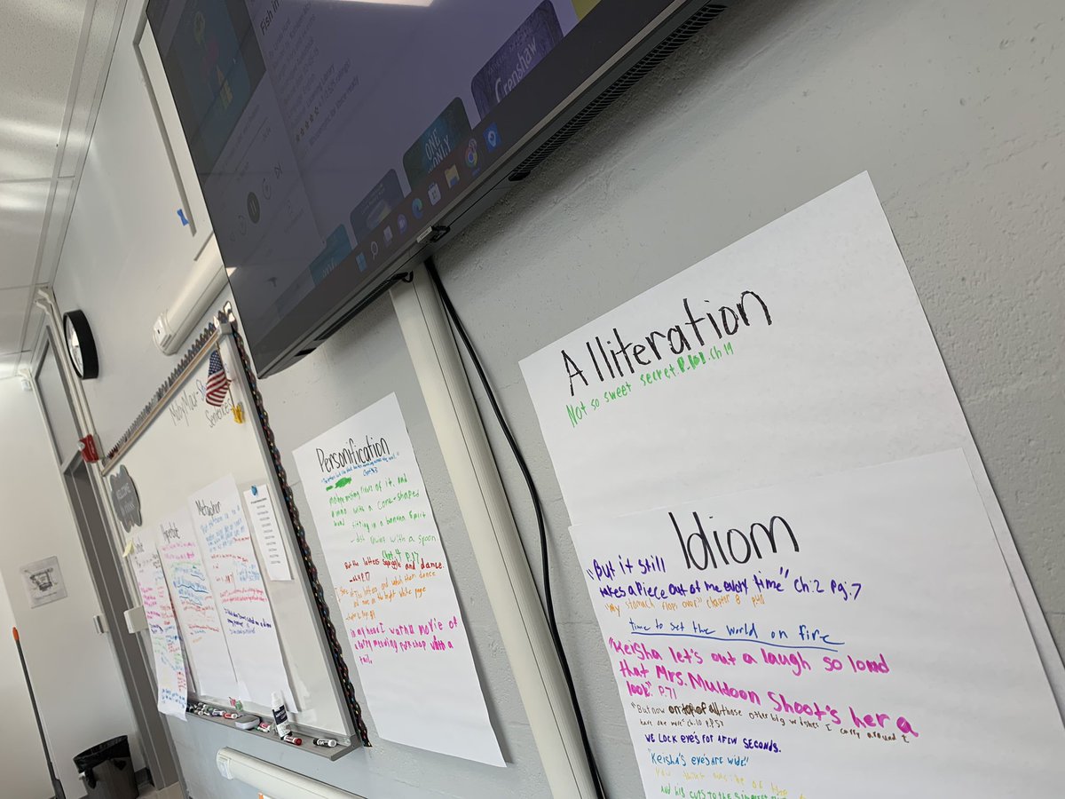 AbernathyLMorg's tweet photo. Figurative Language activity in 4th grade. 🤍 https://t.co/ce359ne2Yk