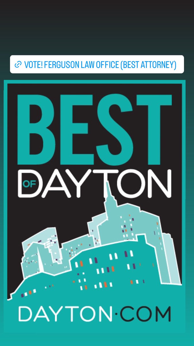 aef2501's tweet photo. I’m a finalist! Please vote Ferguson Law Office under professional services, Best Attorney! #bestofdayton https://t.co/yBbce8qp6a https://t.co/wjUhDvDHly