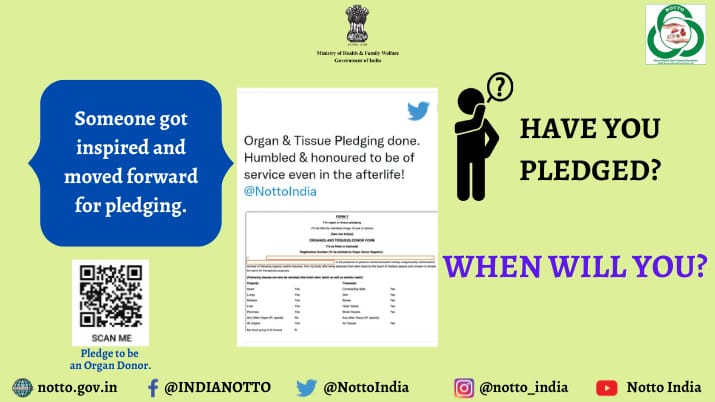 NottoIndia's tweet photo. Pledge to be an organ donor & become a lifesaver. Be kind & donate organs.
#OrganDonation #SwasthaBharat
#AmritMahotsav #PledgeToday
#GiftofLife https://t.co/DO6Ss8rIen