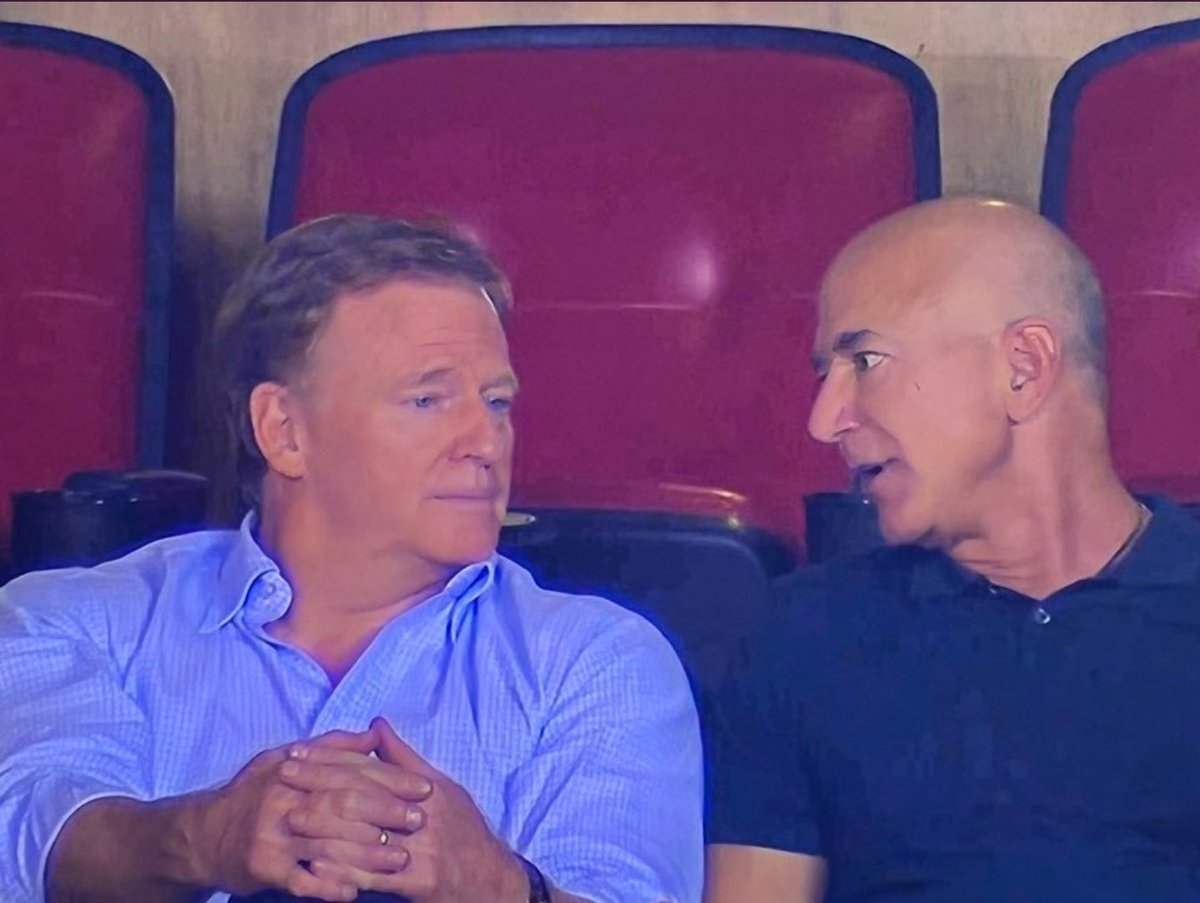 kiprules's tweet image. Bezos to Goodell "Are you a Prime Member?"