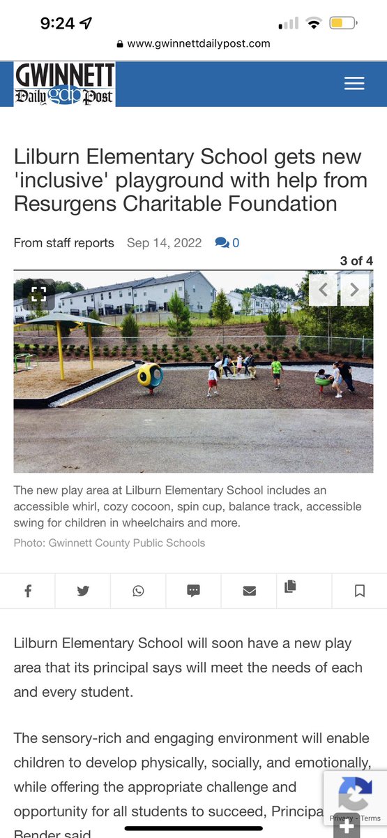 Lilburn Elementary is thrilled to see our new playground featured on the Gwinnett Daily Post! We love that we can share this opportunity with the community and celebrate the people that made the dream a reality! #GCPS #LES tinyurl.com/LESPlayground @GwinnettDaily @GwinnettSchools