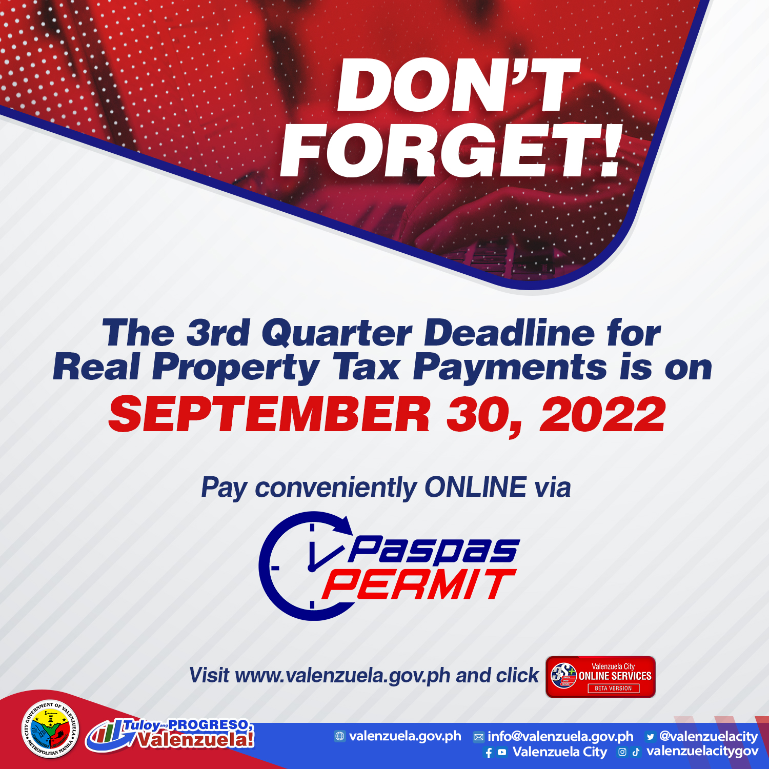 Valenzuelacity on twitter reminder for valenzuelano taxpayers the