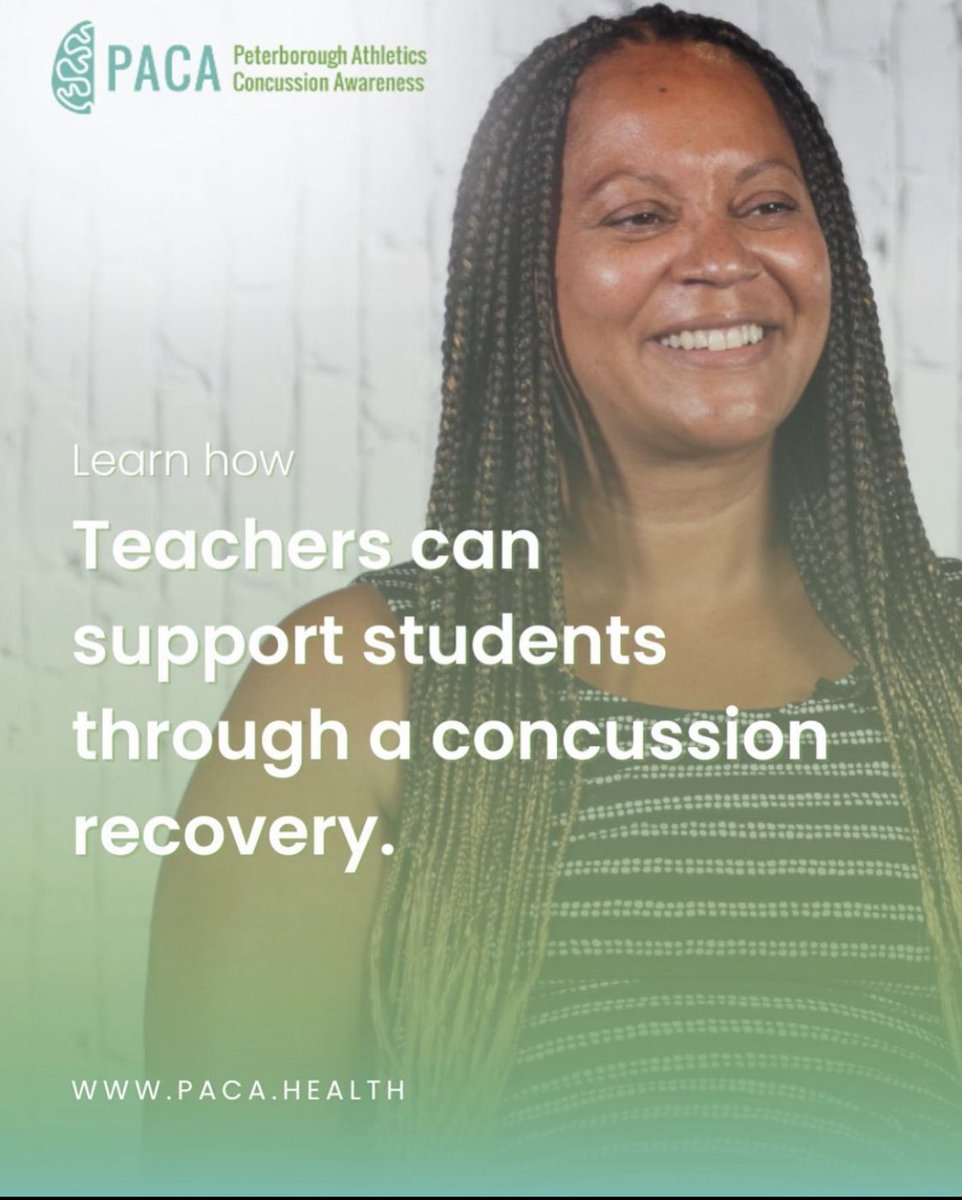 PacaPeterboro's tweet photo. To learn more about the role a Teacher has in supporting a concussion, watch the Recognize, Remove, Manage and Prevent Docuseries at https://t.co/E8GJ33i7KU. Series goes live September 28th, 2022. https://t.co/PW515fvic8