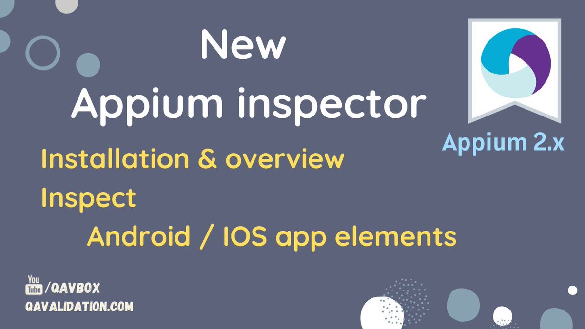 qavalidation's tweet image. #qavbox #qavalidation #appium #mobiletesting 
Know about the new appium inspector utility.
What changes needed to inspect android and ios apps.
Subscribe n share. Stay tune for more updates...
youtu.be/T-F8Cv4FWL8