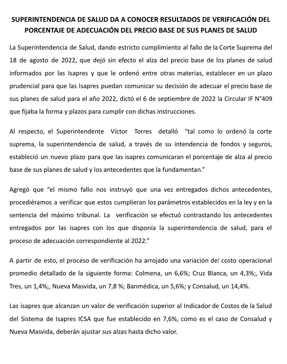 chahuan's tweet photo. Superintendencia de Salud acaba de notificar a las Isapres respecto a la adecuación de las alzas unilaterales en los planes que afectaban a los afiliados! Va en dirección correcta, pero reiteramos emplazamiento al gobierno a sacar adelante proyecto que termina con preexistencias https://t.co/vtzlIojris