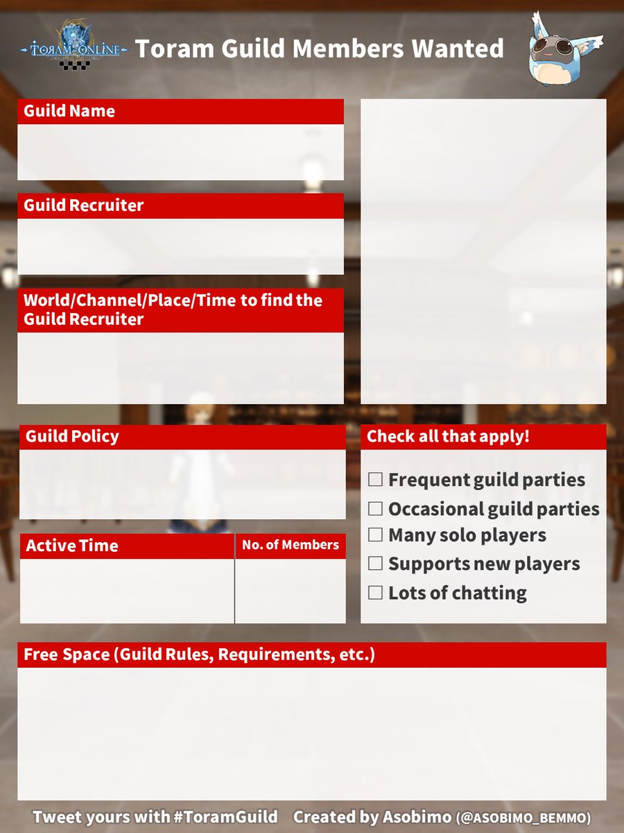 toram_pr's tweet photo. [📋Guild Member Recruitment Card Available Now!]
(｡･ω･)ﾉﾞIf you're looking for a guild, this Recruitment Card is the perfect item for you, pom!

Tweet or search with the hashtag " #ToramGuild "!
I hope that will help to find the right guild for you, pom!

#Toram https://t.co/RNux7SxtOI