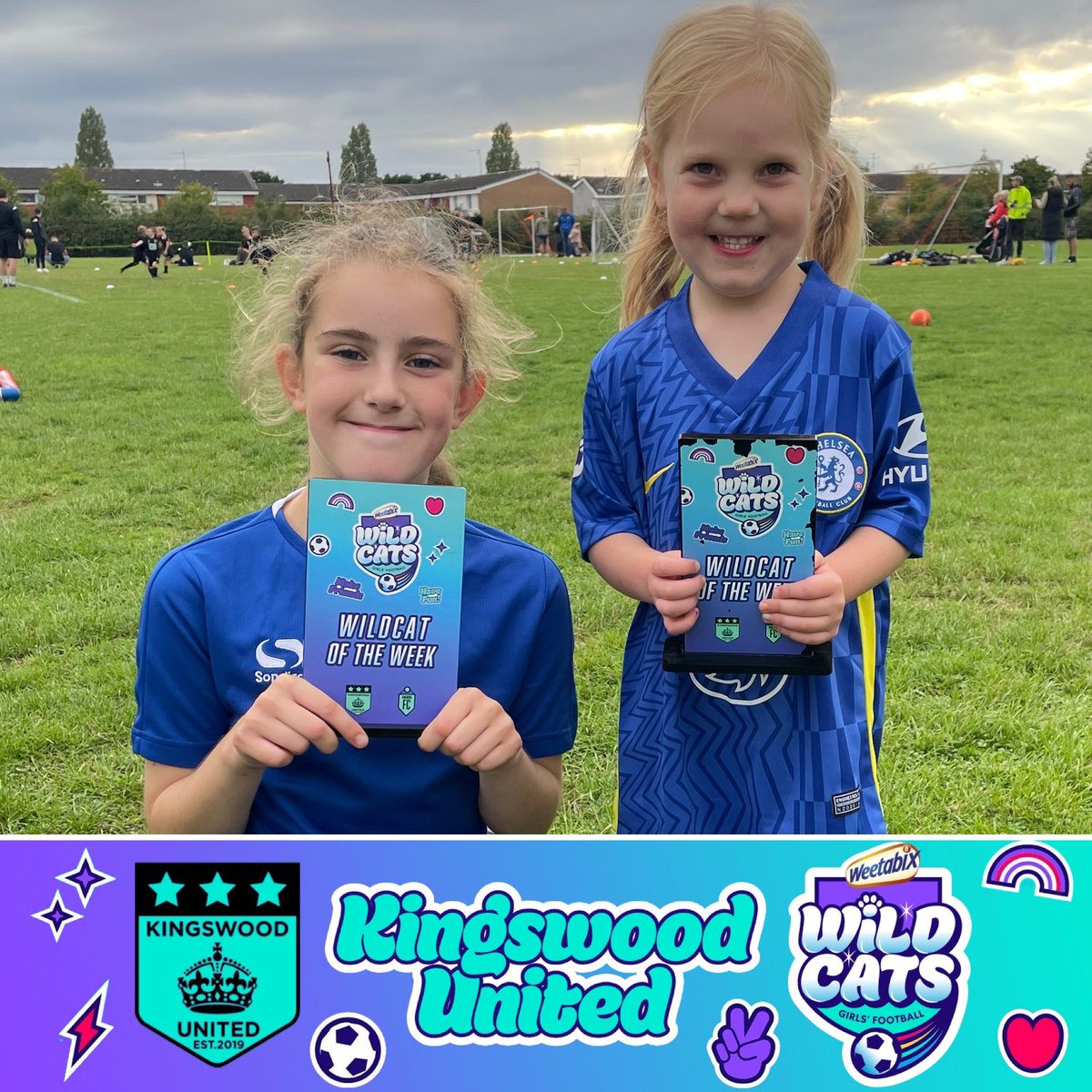#WeetabixWildcatsWednesday🦁⚽️
Back with a bang! Theme:“Back To School” inc On Ya Bike, There’s a Dog on the Playground &amp; Beware of the Teacher! Fun skills-based games had the girls laughing &amp; learning. 
Wildcats of the Week are Amelia &amp; Robyn 🙌🏼 @KingswoodUnited <a href="/EastRidingFA/">𝗘𝗮𝘀𝘁 𝗥𝗶𝗱𝗶𝗻𝗴 𝗙𝗔</a>
