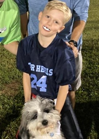 Some_MoofMilker's tweet photo. @BeauBishop @NathanZegura My youngest played his first flag football game tonight. He was named QB & the coach had #12 picked out for him. When he gave him the jersey coach could see he was bummed. He asked why. My guy said I was hoping for 24 because I love Nick Chubb... #QB24 https://t.co/1t3JtWfJ7a