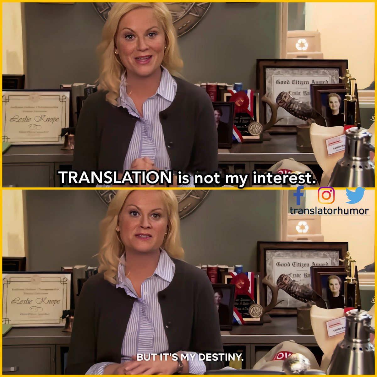 translatorhumor's tweet photo. Agree😂
#translatorhumormemes #translator #interpreter #translation #interpreting #translations #translatorsofinstagram #translationservices #conferenceinterpreting #翻譯 #freelancetranslator #englishtranslator #womenintranslation #sworntranslator #interpreterlife #interpreters https://t.co/AYRbnlKbqH