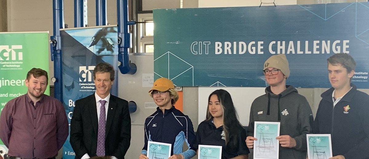 Thrilled to witness the talent of young engineers at the @Canberra_CIT Bridge Challenge.