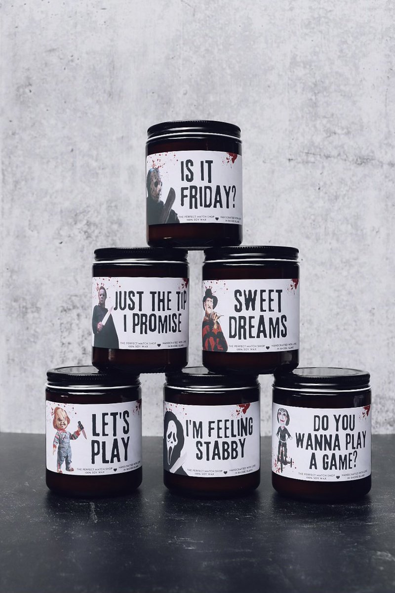 Ouuuuuu scary! We got the best Halloween candles  #horrorwhore #HorrorCommunity #HorrorFam #horrorfans #HorrorMovies