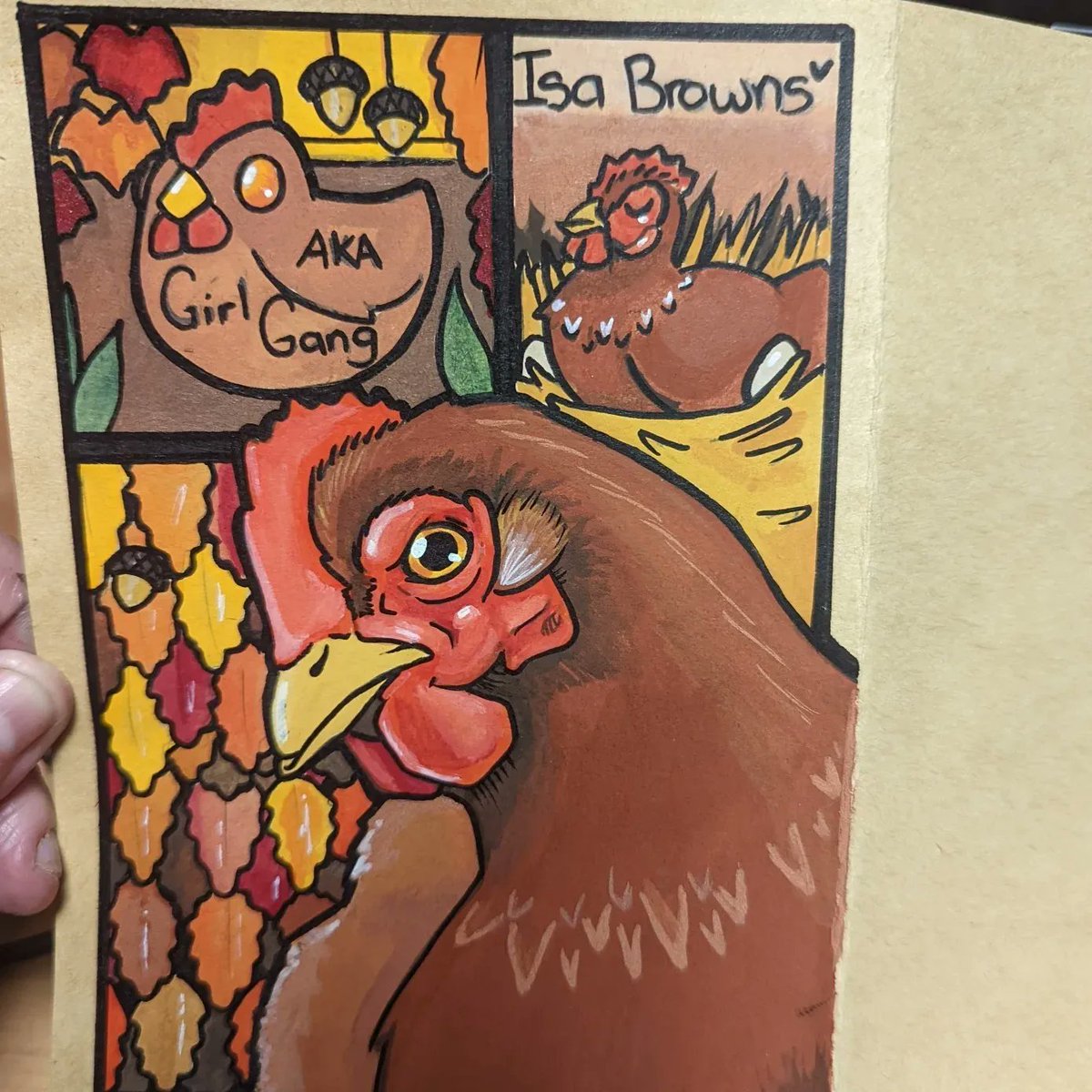 Idrawthethings's tweet photo. A work in progress, Chicken zine. #petportrait #chickens #artistsontwitter #art #himi #posca https://t.co/2YuEqdfAGi