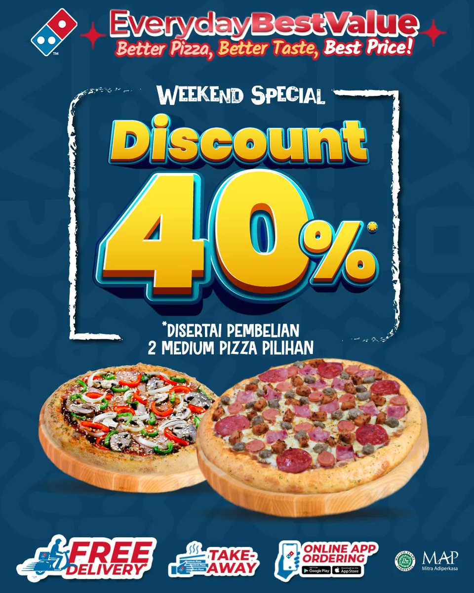 Domino's Pizza ID on Twitter "dominos_id Yang selalu Paham isi kantong; DISC.40 to celebrate