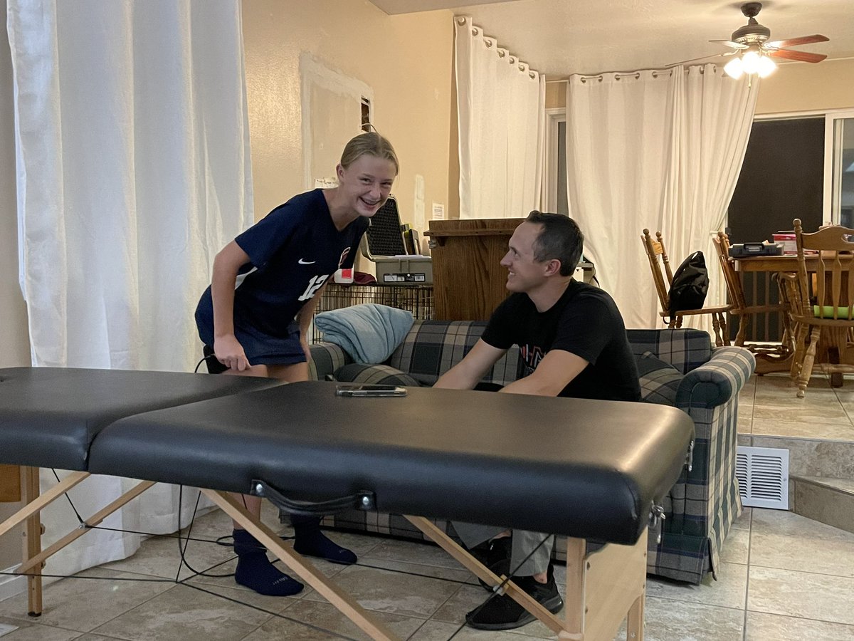 NateDowdle's tweet photo. This guy has been keeping this girl healthy throughout her first HS soccer season. Thanks, @mikemathewsdpt! https://t.co/45ew6EptIn https://t.co/wtNPOt9ZiL