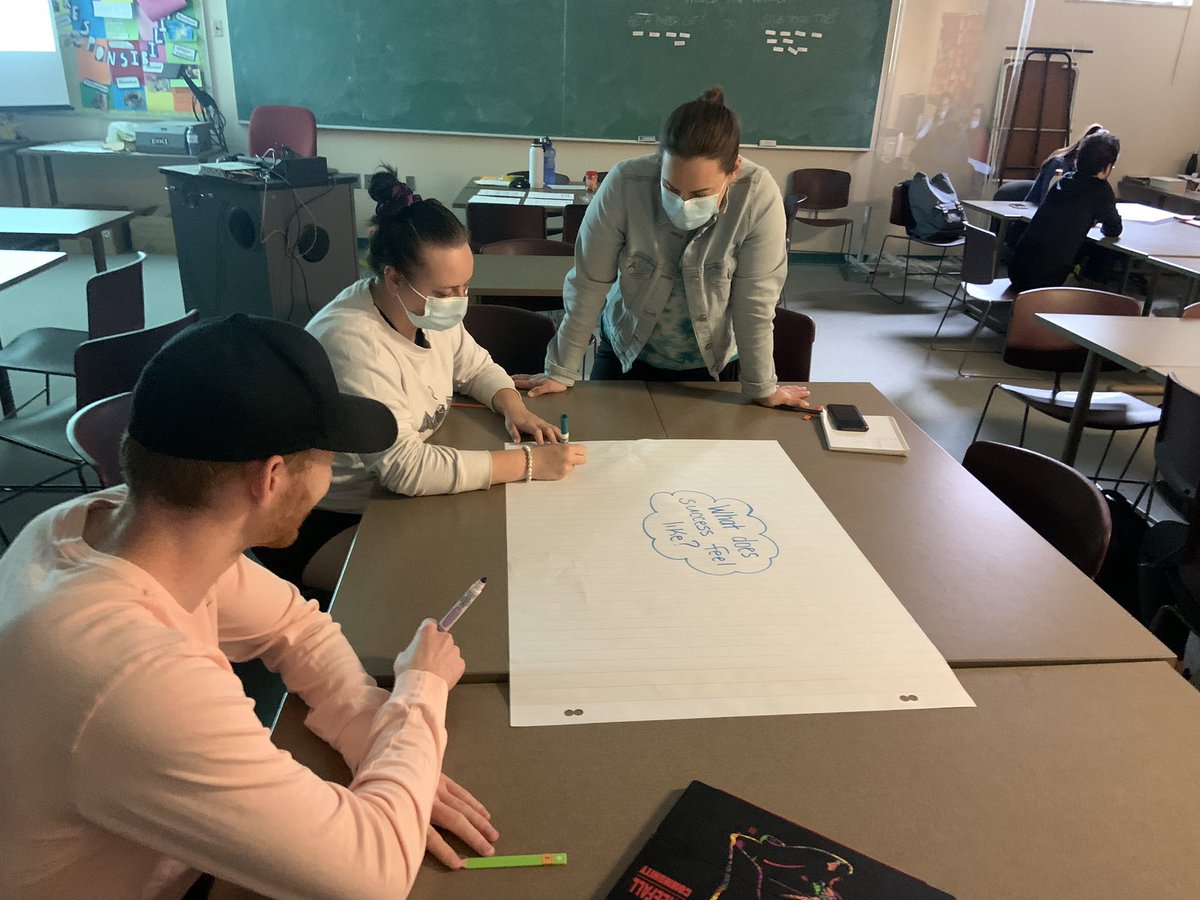 LEADUWindsor's tweet photo. LEAD candidates reflecting on student success. What does it mean to be successful? What does success feel like? What impacts success? #resiliency #studentsuccess https://t.co/ooT703OhtS