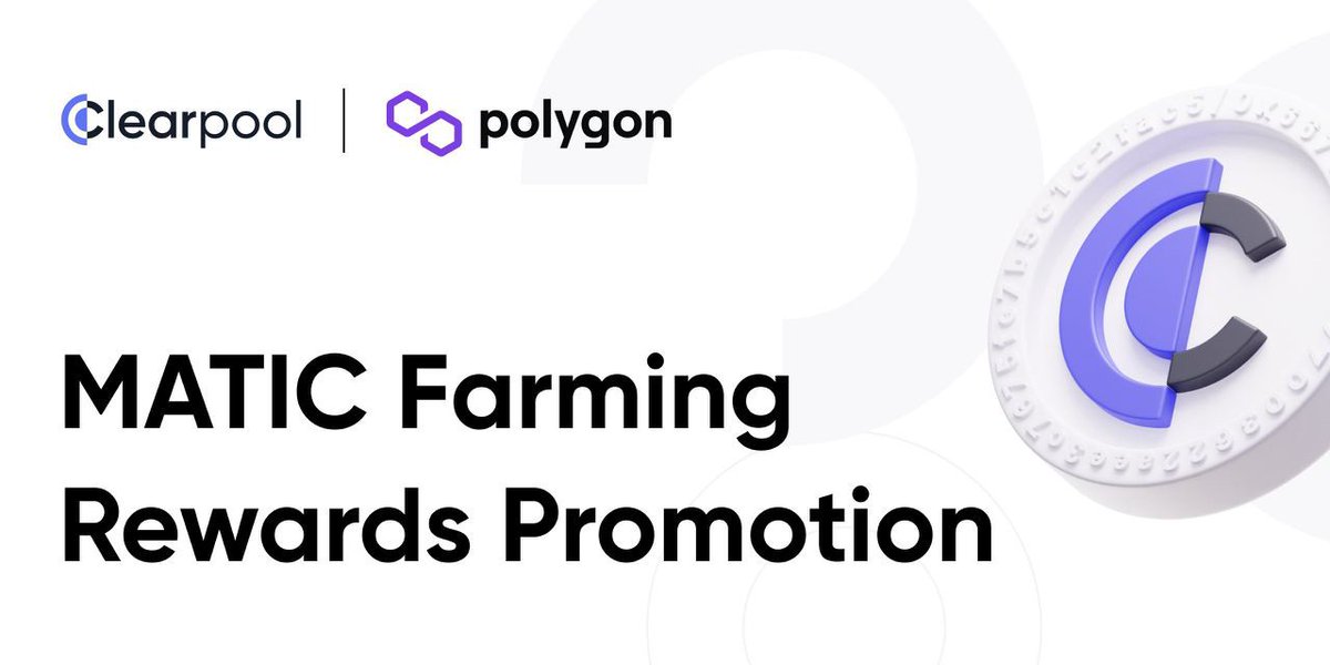 1⃣0⃣ Days left of the $MATIC Farming Rewards Promotion⌛️

🤝 Lend $USDC to borrowers via the <a href="/0xPolygon/">Polygon | POL</a> market on Clearpool and earn extra $MATIC rewards.

📅 The promotion ends on 26th Sept!

Read more 👇
medium.com/clearpool-fina…

$CPOOL #DeFi