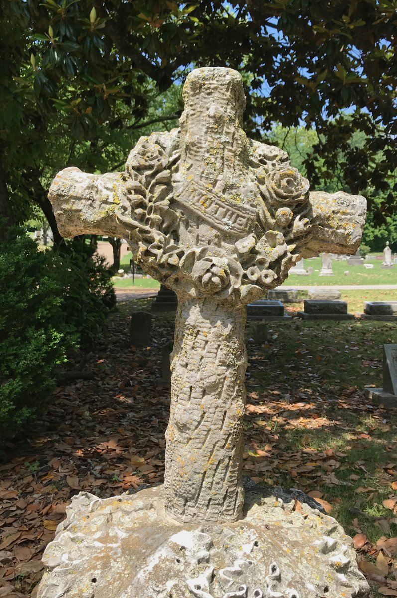 Grave marker of Margaret "Fannie" Cabber Rice (1828-1870), wife of Dr. Frierson H. Rice. You'll learn more about her and others later today in my blog post, Part II of my series on Helena, Ark.'s Maple Hill Cemetery.