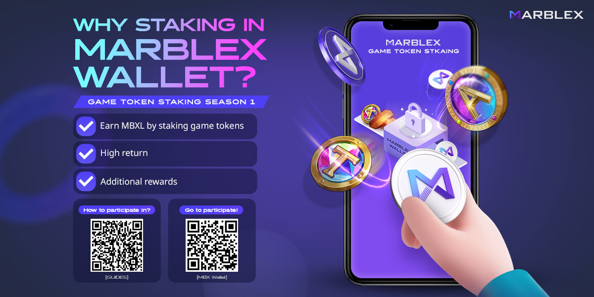MARBLEXofficial's tweet photo. Why should MARBLERS participate in #MBX #gametoken #staking ?

“Earn #MBXL by staking game tokens!”💰
"Earn high return!"🥂✨
“Get additional #rewards!”🏆

The Staking Season 1 runs until October 24, 14:00 (UTC+9).

Don't miss the chance to earn MBXL!🔥🔥 https://t.co/DSfMJHstTk