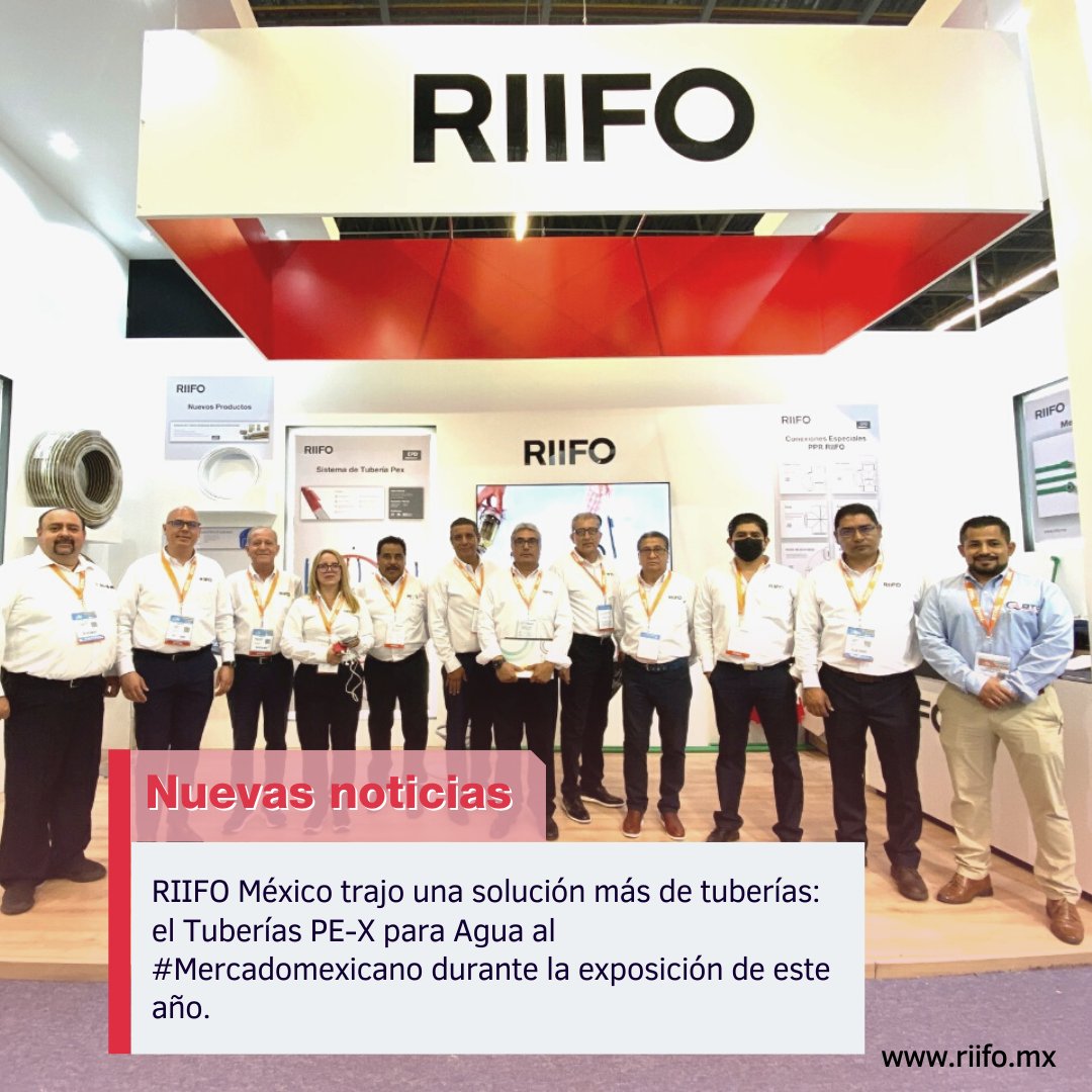 riifo_mx's tweet photo. La #ExpoNacionalFerretera2022 🎉 llegó a su fin el 11 de septiembre. Además de los productos estrella como el #TuberíasPP-RparaAgua y el #TuberíasparaGas, #RIIFOMéxico trajo una solución más de tuberías: el #TuberíasPE-XparaAgua durante la exposición de este año. https://t.co/HRNxQDbhVX