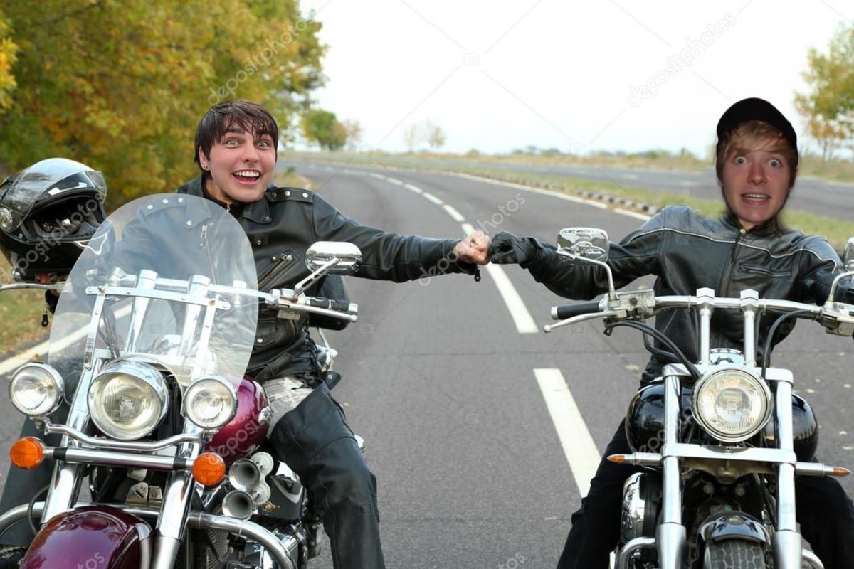 Gambit__ka's tweet photo. 🚨breaking news YouTubers @SamandColby  formally known as Paranormal investigators allegedly joined a biker gang.
Two were spotted roaming the streets scaring old ladies by summoning demons https://t.co/MMbnA0PSh0