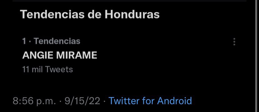 Como que solo 11K de tweets en una hora? vamos por unos 25K antes de que se estrene el video si o que? 

ANGIE MIRAME