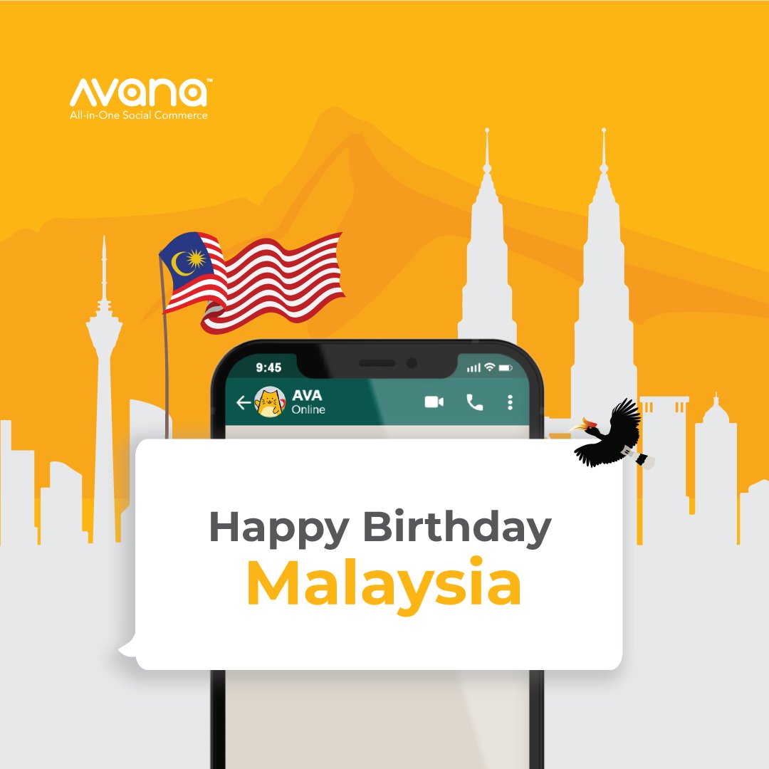 Happy 59 years to our beautiful Malaysia! 

We love you 🇲🇾❤️

#HariMalaysia2022 #HariMalaysia #AVANA #AVANAasia #SocialCommerce #Ecommerce #DirgahayuMalaysia #MalaysiaBoleh #KeluargaBersamaTeguhBersama