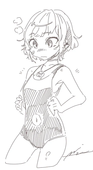 #おはぎあーと
スク水と聞いて 