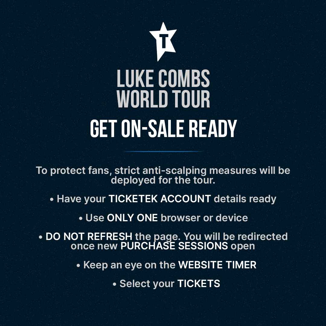 Ticketek Australia on Twitter "🚨 Luke Combs General Public tickets are on sale at 2pm (local