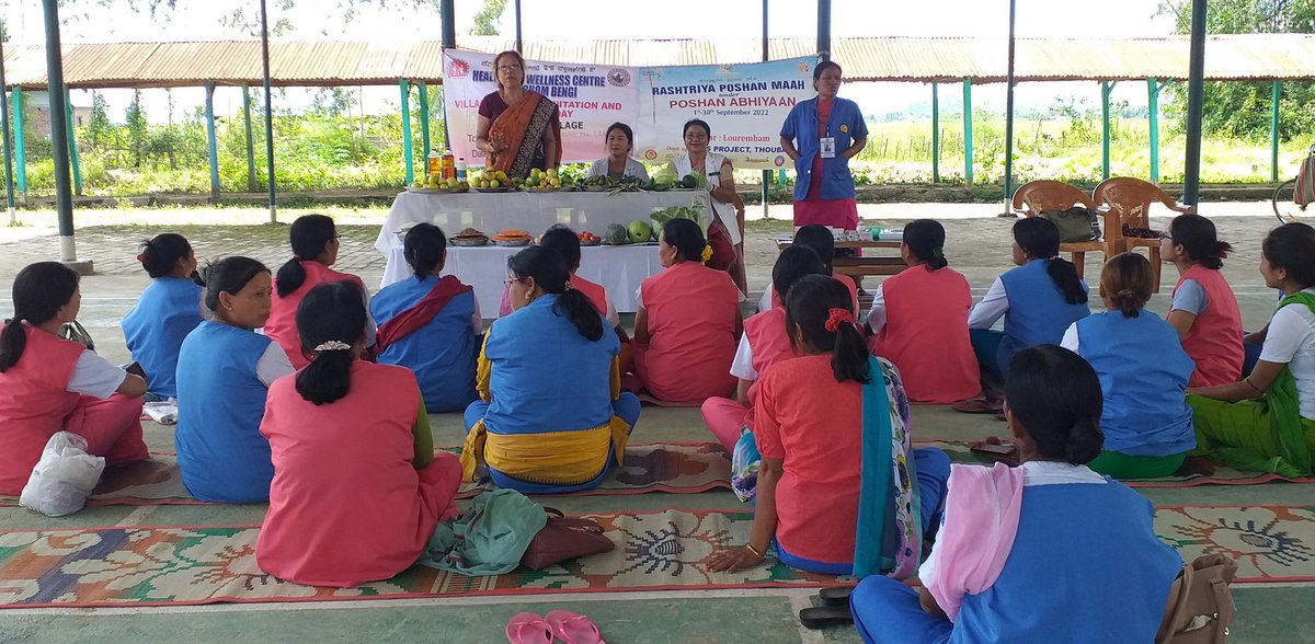 anm_fhw's tweet photo. RASHTRIYA POSHAAN MAAH-2022
# HWC Thokchom Bengi with ICDS Project Thoubal
====== Services given =======
# VHSND, 
# PMMVY 
# Mother &amp; Child health 
# Adolescent health &amp; hygiene 
# Yoga &amp; Meditation 
# NCD
# Medicine, 
# FP, HIV
# Immunization, 
# Pad distribution 
# ANC &amp; PNC https://t.co/c9qN9OFjn0